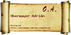 Obermayer Adrián névjegykártya
