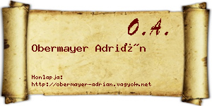 Obermayer Adrián névjegykártya
