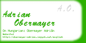 adrian obermayer business card